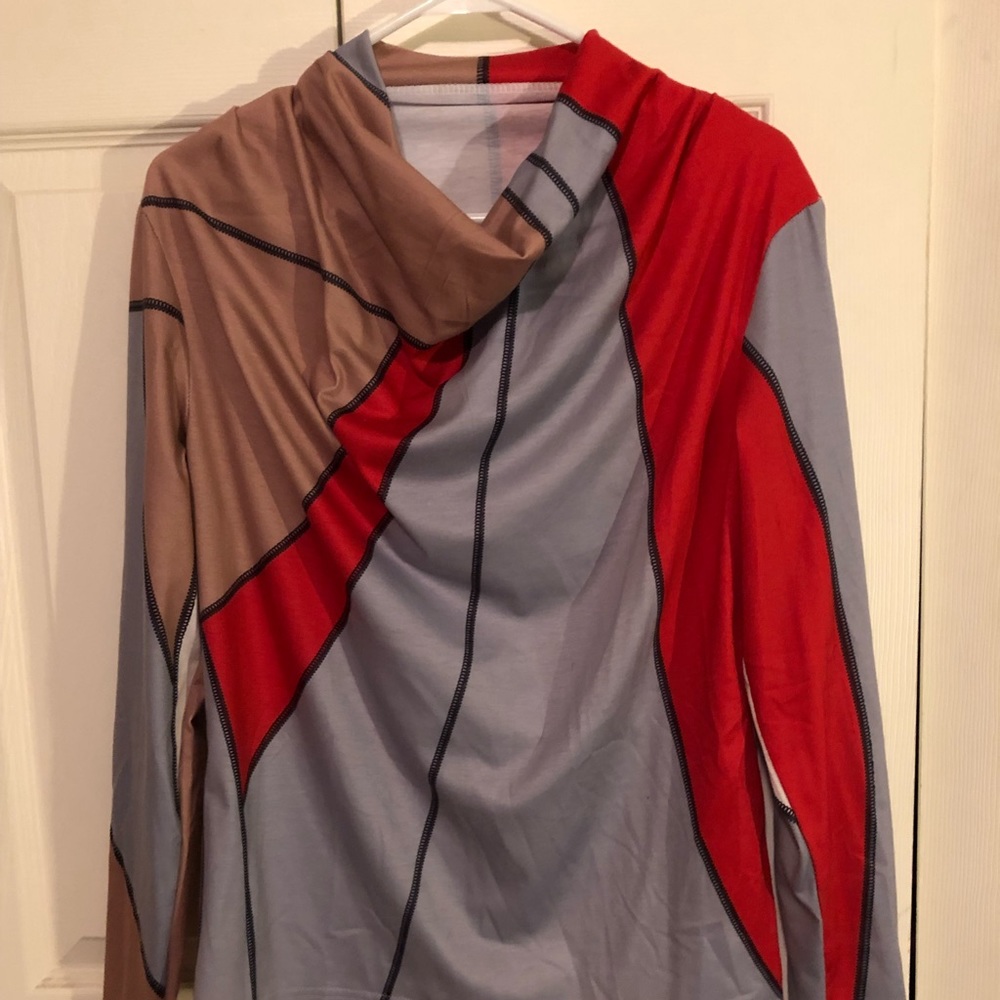 Color block Cowl Neck